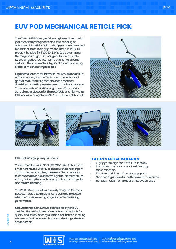 <p>WHS-L3 EUV Pod Mechanical Reticle Pick datasheet</p>
