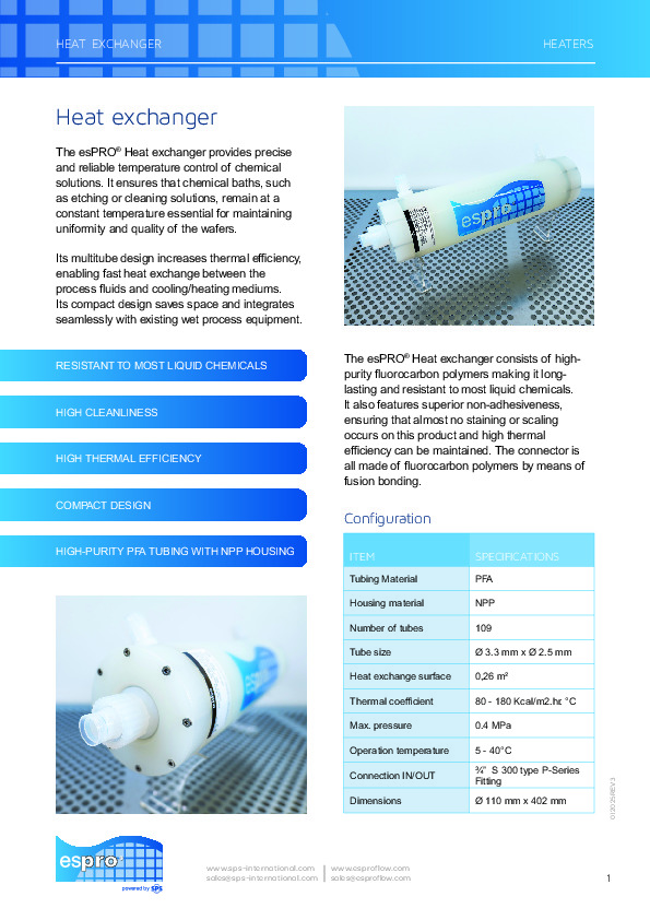 <p>esPRO Heat Exchanger</p>
