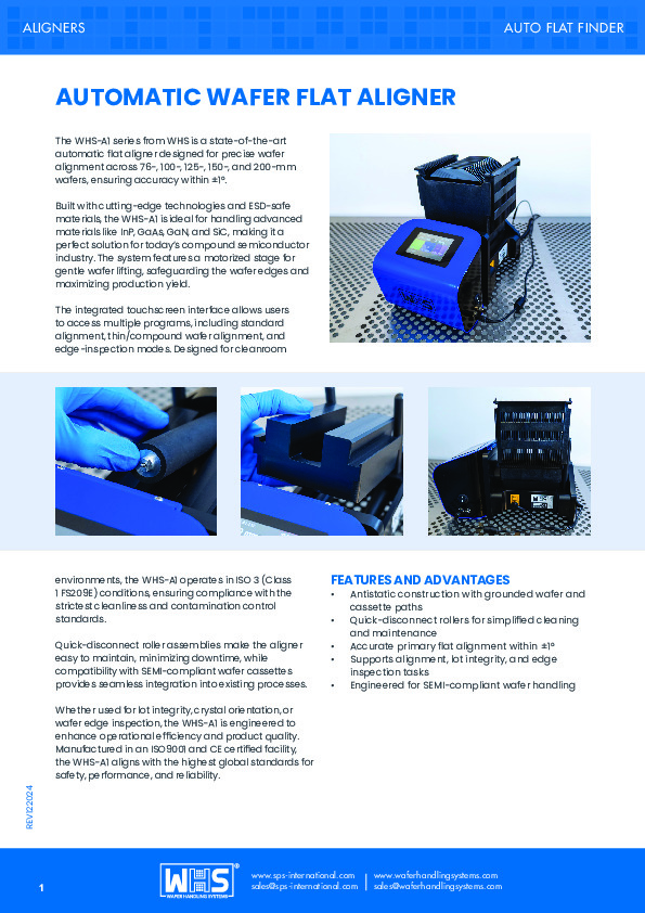 <p>WHS-A1 Automatic Flat Aligner datasheet</p>