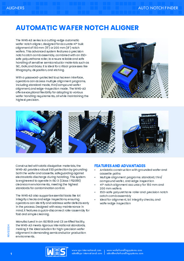 <p>WHS-A3 Automatic Notch Aligner datasheet</p>