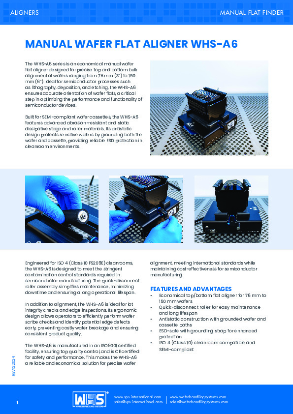 <p>WHS-A6 Manual Flat Aligner datasheet</p>