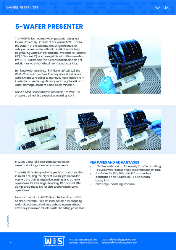 <p>WHS-P3 5-WAFER LIFTER datasheet</p>