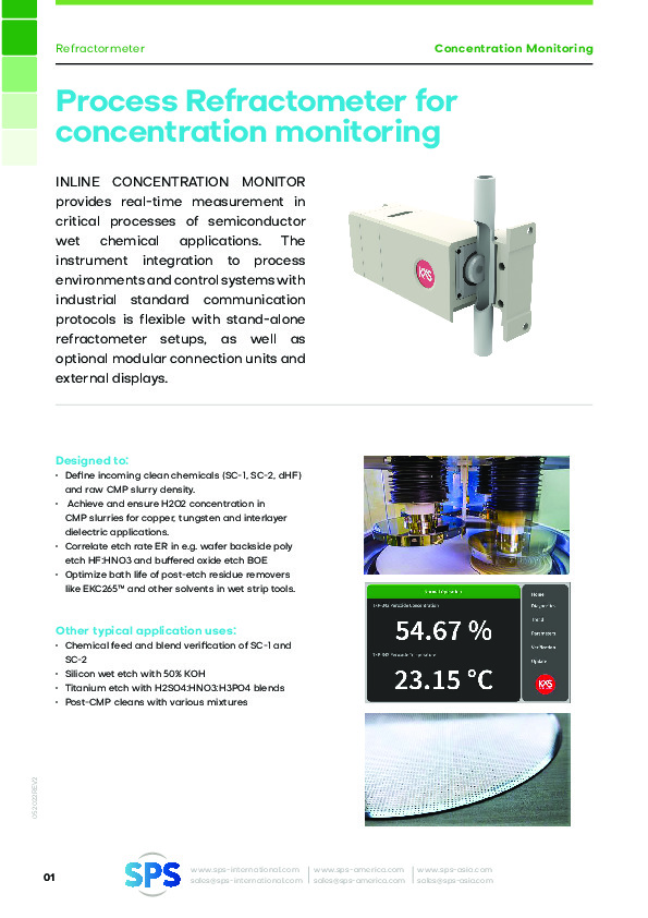 Process Refractometer for concentration monitoring
