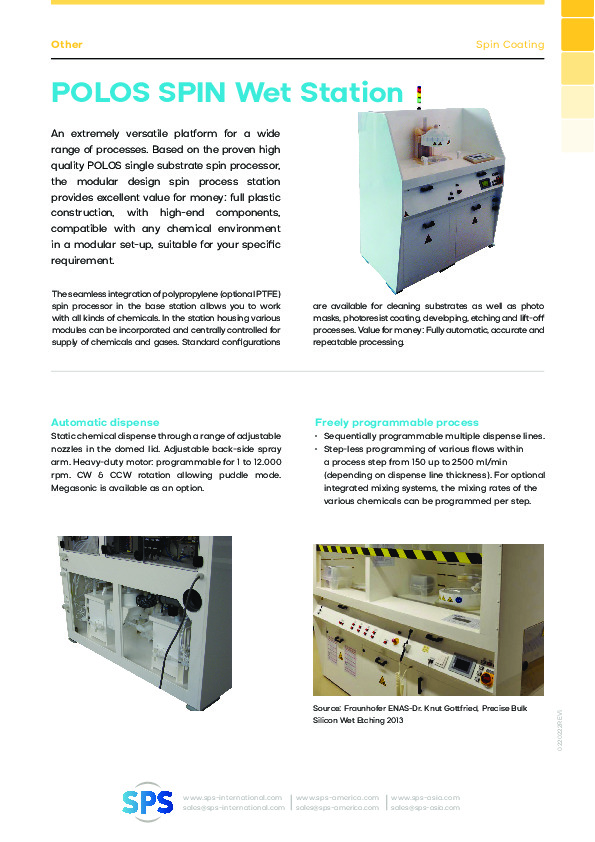 Datasheets POLOS SPIN Wet Station SPS 2022