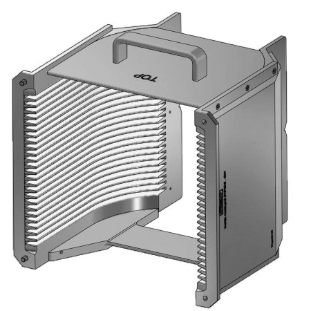 PROCESS ALUMINUM CASSETTE, (AL, HC) 8" - 25 SLOT, SLOT-SHAPE ANGULAR COVER-PLATE (TOP), H-BAR (BOTTOM) WITH HANDLE PROCESS ALUMINUM CASSETTE, (AL, HC) 8" - 25 SLOT, SLOT-SHAPE ANGULAR COVER-PLATE (TOP), H-BAR (BOTTOM) WITH HANDLE