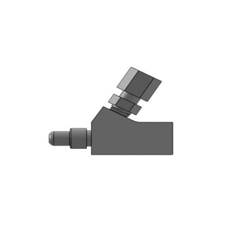 Recirculating fitting for PFA DI water spray guns Recirculating fitting for PFA DI water spray guns